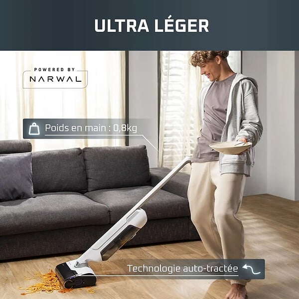ROWENTA - aspirateur laveur rechargeable 21.6v blanc - gz7035wo - large