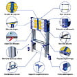 HOSTRÃ–M - Escabeau 9 marches telescopique EXTENDACT9, Echelle telescopique 2,6m+2,3m, escabeau pliable télescopique, H max travail 4,1m, Garantie 5 ans, Hostrom - vignette