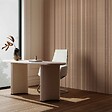 AICA SANITAIRE - Lot de 2 Panneaux Muraux Décoratifs Acoustiques Bois MDF 240x60cm Chêne foncé  AntiBruit, Facile à Poser - vignette