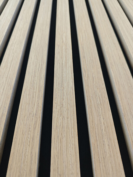 AICA SANITAIRE - Lot de 2 Panneaux Muraux Décoratifs Acoustiques Bois MDF 240x60cm Chêne foncé  AntiBruit, Facile à Poser - large