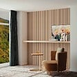 AICA SANITAIRE - Lot de 2 Panneaux Muraux Décoratifs Acoustiques Bois MDF 120x60cm Chêne foncé  AntiBruit, Facile à Poser - vignette