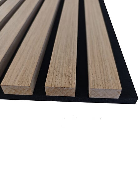 AICA SANITAIRE - Lot de 2 Panneaux Muraux Décoratifs Acoustiques Bois MDF 120x60cm Chêne foncé  AntiBruit, Facile à Poser - large