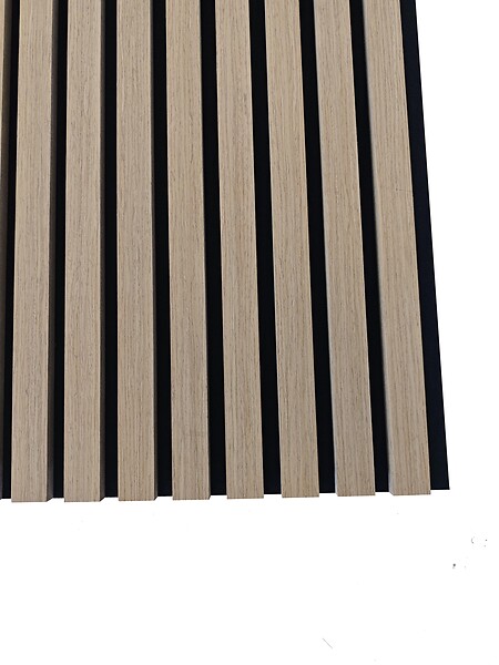 AICA SANITAIRE - Lot de 2 Panneaux Muraux Décoratifs Acoustiques Bois MDF 260x30cm Chêne foncé  AntiBruit, Facile à Poser - large