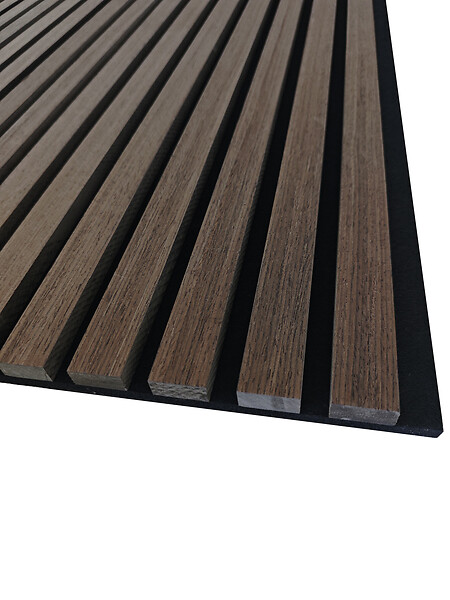 AICA SANITAIRE - Lot de 2 Panneaux Muraux Décoratifs Acoustiques Bois MDF 240x60cm Noyer  AntiBruit, Facile à Poser - large