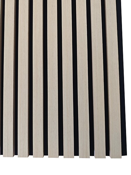 AICA SANITAIRE - Lot de 2 Panneaux Muraux Décoratifs Acoustiques Bois MDF 260x30cm Chêne noi  AntiBruit, Facile à Poser - large
