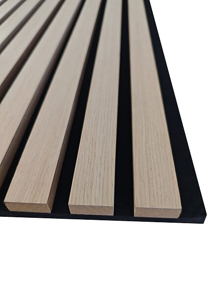 AICA SANITAIRE - Lot de 2 Panneaux Muraux Décoratifs Acoustiques Bois MDF 260x30cm Chêne noi  AntiBruit, Facile à Poser - large