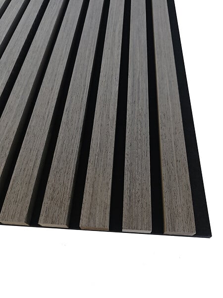 AICA SANITAIRE - Lot de 3 Panneaux Muraux Décoratifs Acoustiques Bois MDF 240x60cm Chêne noir  AntiBruit, Facile à Poser - large