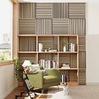 AICA SANITAIRE - Lot de 4 Panneaux Muraux Décoratifs Acoustiques Bois MDF 60x60cm  Chêne clair  AntiBruit, Facile à Poser - vignette
