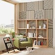 AICA SANITAIRE - Lot de 4 Panneaux Muraux Décoratifs Acoustiques Bois MDF 60x60cm  Chêne clair  AntiBruit, Facile à Poser - vignette