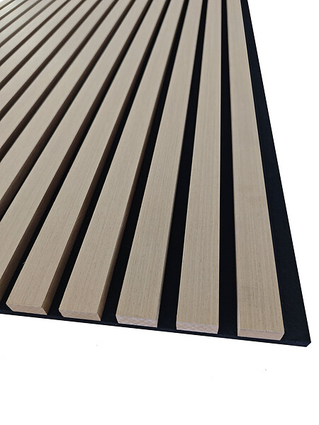 AICA SANITAIRE - Lot de 4 Panneaux Muraux Décoratifs Acoustiques Bois MDF 60x60cm  Chêne clair  AntiBruit, Facile à Poser - large