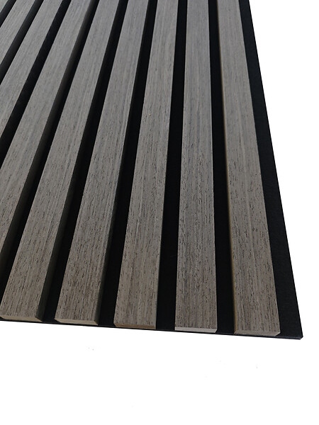 AICA SANITAIRE - Lot de 2 Panneaux Muraux Décoratifs Acoustiques Bois MDF 120x60cm Chêne noir  AntiBruit, Facile à Poser - large