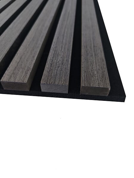 AICA SANITAIRE - Lot de 2 Panneaux Muraux Décoratifs Acoustiques Bois MDF 120x60cm Chêne noir  AntiBruit, Facile à Poser - large