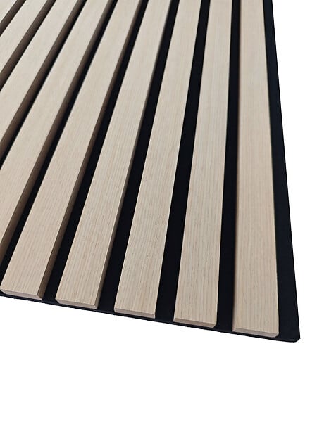 AICA SANITAIRE - Lot de 3 Panneaux Muraux Décoratifs Acoustiques Bois MDF 260x30cm Chêne noi  AntiBruit, Facile à Poser - large