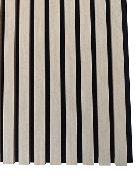 AICA SANITAIRE - Lot de 3 Panneaux Muraux Décoratifs Acoustiques Bois MDF 260x30cm Chêne noi  AntiBruit, Facile à Poser - large