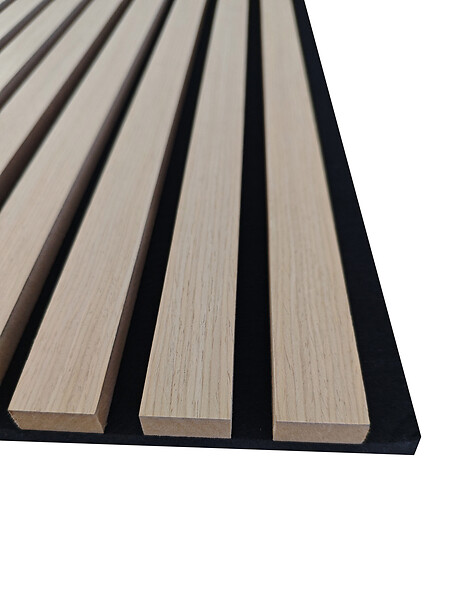 AICA SANITAIRE - Lot de 3 Panneaux Muraux Décoratifs Acoustiques Bois MDF 260x30cm Chêne noi  AntiBruit, Facile à Poser - large