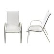 HAPPY GARDEN - Lot de 8 chaises MARBELLA en textilène blanc - aluminium blanc - vignette