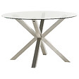 BELIANI - Table de salle à manger de jardin MALETTO 120 cm 120 cm Verre Argenté - vignette
