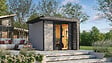 WEKA - Abri bois Amberley 3, gris et anth, 28mm - Surface hors-tout 12,36m² - vignette