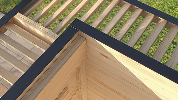 WEKA - Abri bois Amberley 3, gris et anth, 28mm - Surface hors-tout 12,36m² - large