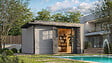 WEKA - Abri bois Amberley 7, gris et anthra, 44 mm, Surface hors-tout 20,48m² - vignette