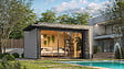 WEKA - Abri bois Amberley 9, gris et anthra, 44 mm, Surface hors-tout 20,48m² - vignette