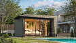 WEKA - Abri bois Amberley 10, gris vert - anth, 44mm-Surface horstout 20,48m² - vignette