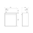 GODART - Pack lave-mains Strié Bois et poignée noire avec lave-mains extra fin noir - Robinet Eau froide à gauche -L.42.5 X H.48.6cm - vignette