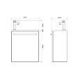 GODART - Pack lave-mains noir mat suspendu - Vasque blanche, robinet eau froide à gauche - L.42.5 X H.48.6cm - vignette