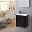 GODART - Pack lave-mains noir mat suspendu - Vasque blanche, robinet eau froide à gauche - L.42.5 X H.48.6cm - vignette