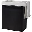 GODART - Pack lave-mains Meuble Noir mat avec Poignée noire et porte serviette - robinetterie eau froide à droite - L.48 X H.52.5 cm - vignette