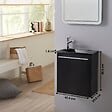 GODART - Pack lave-mains Noir Mat avec vasque design noire - Robinetterie Eau froide à gauche - L.42.5 X H. 48.6 cm - Hanos - vignette