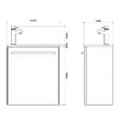 GODART - Meuble lave-mains pour wc couleur blanc finition vasque noir et robinet noir - vignette