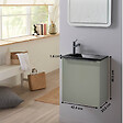 GODART - Pack lave-mains Vert et poignée noire avec lave-mains extra fin noir - Robinet Eau froide à gauche -L.42.5 X H.48.6cm - vignette