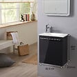 PLANETE BAIN - Meuble lave-mains pour wc gris anthracite original avec robinet eau froide - vignette