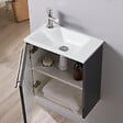 PLANETE BAIN - Meuble lave-mains pour wc gris anthracite original avec robinet eau froide - vignette