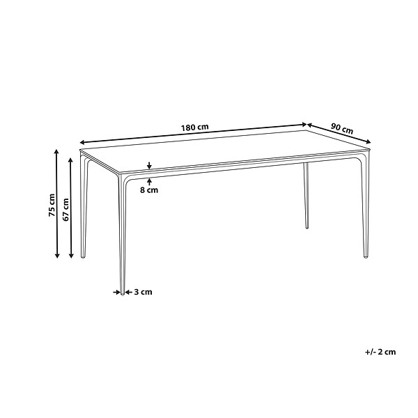 BELIANI - Table de salle à manger de jardin SOVARETO 180 cm 90 cm Imitation bois Gris clair - large
