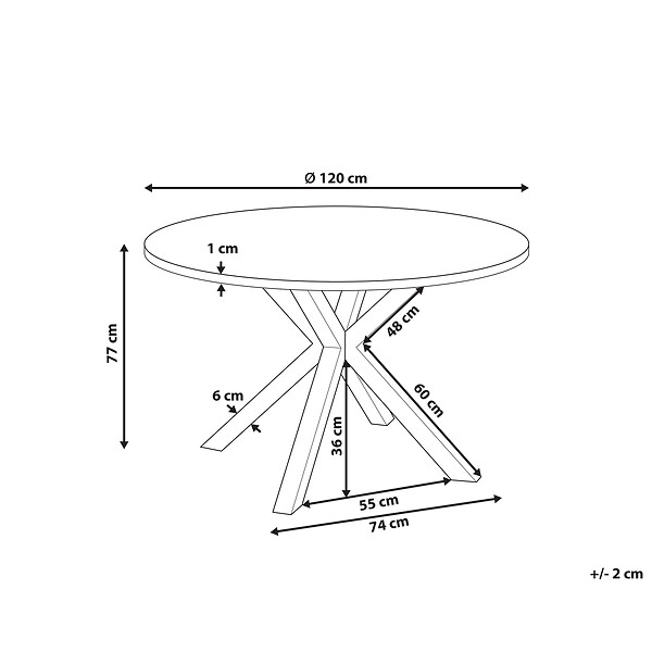 BELIANI - Table de salle à manger de jardin MALETTO 120 cm 120 cm Verre Blanc - large