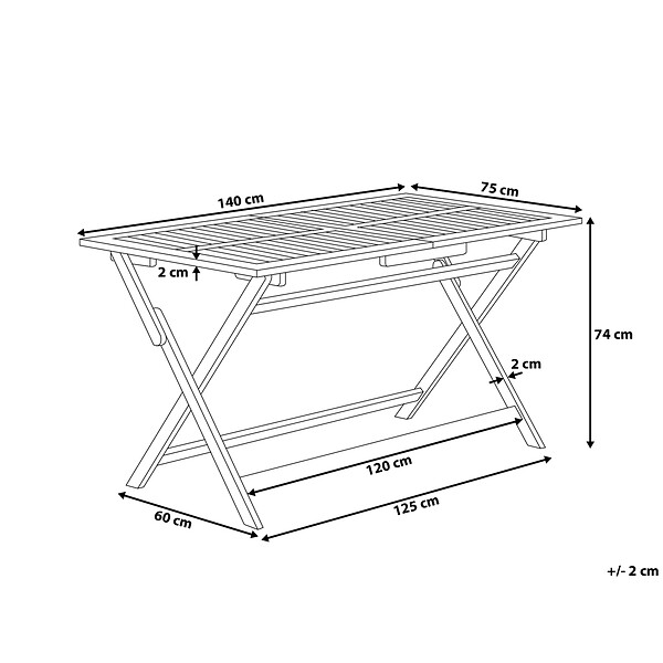 BELIANI - Table de salle à manger de jardin CENTO 140 cm 75 cm Acacia Marron - large