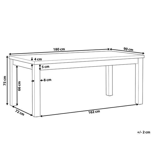 BELIANI - Table de salle à manger de jardin OSTUNI 180 cm 90 cm Béton Gris - large