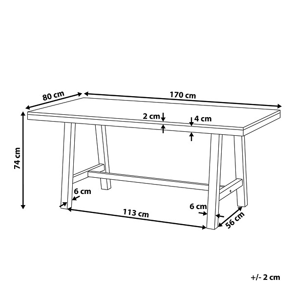 BELIANI - Table de salle à manger de jardin SCANIA 170 cm 80 cm Acacia Noir - large