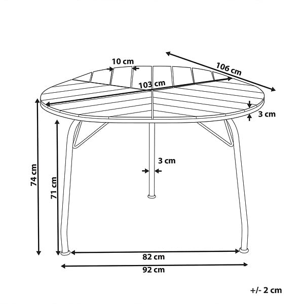 BELIANI - Table de salle à manger de jardin VARENNA 106 cm 103 cm Acacia Marron - large