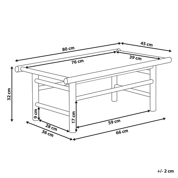 BELIANI - Table basse de jardin TODI Bambou Marron - large
