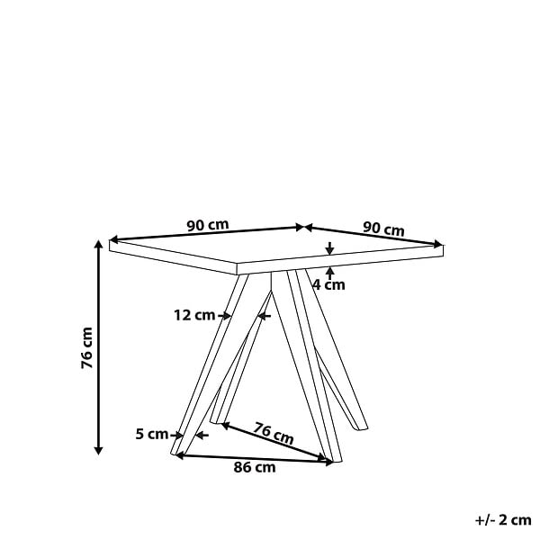 BELIANI - Table de salle à manger de jardin OLBIA 90 cm 90 cm Béton Gris - large