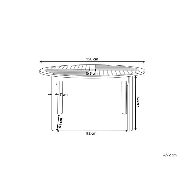 BELIANI - Table de salle à manger de jardin TOLVE 150 cm 150 cm Acacia Marron - large