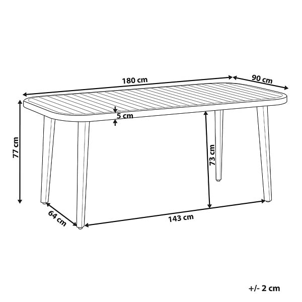 BELIANI - Table de salle à manger de jardin PARAGGI 180 cm 90 cm Bois d\'acacia certifié Marron - large