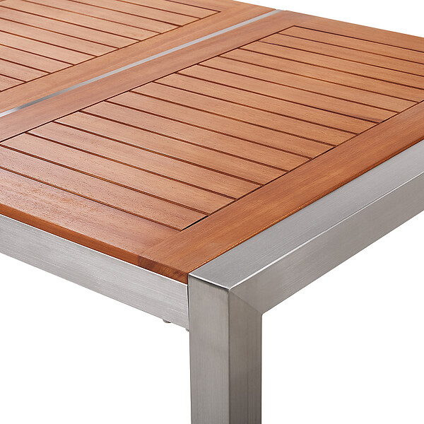 BELIANI - Table de salle à manger de jardin GROSSETO 180 cm 90 cm Bois d\'eucalyptus Marron - large