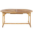 BELIANI - Table de salle à manger de jardin extensible MAUI 160/220 cm 100 cm Acacia Marron clair - vignette