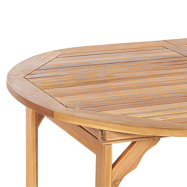 BELIANI - Table de salle à manger de jardin extensible MAUI 160/220 cm 100 cm Acacia Marron clair - large