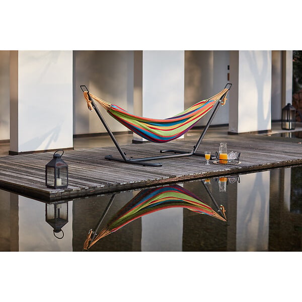 CONCEPT USINE - Hamac sur pied 2,6 m avec toile en polyester multicolore COPACABANA - large