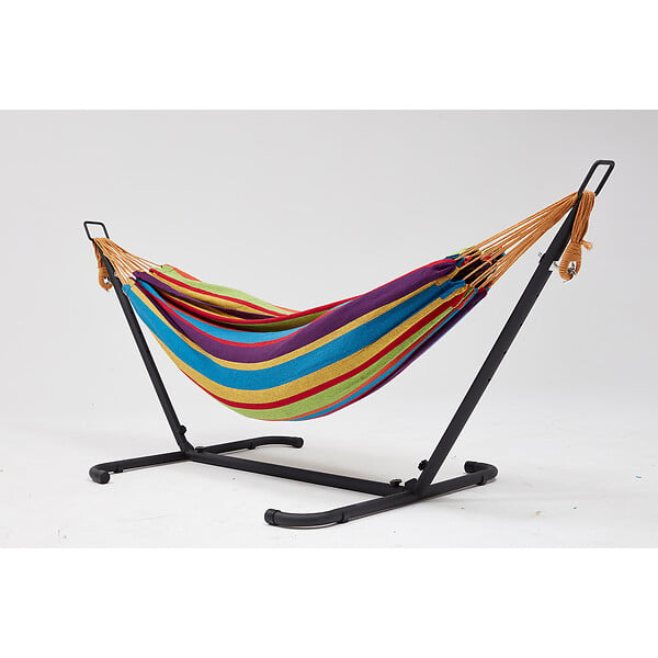 CONCEPT USINE - Hamac sur pied 2,6 m avec toile en polyester multicolore COPACABANA - large